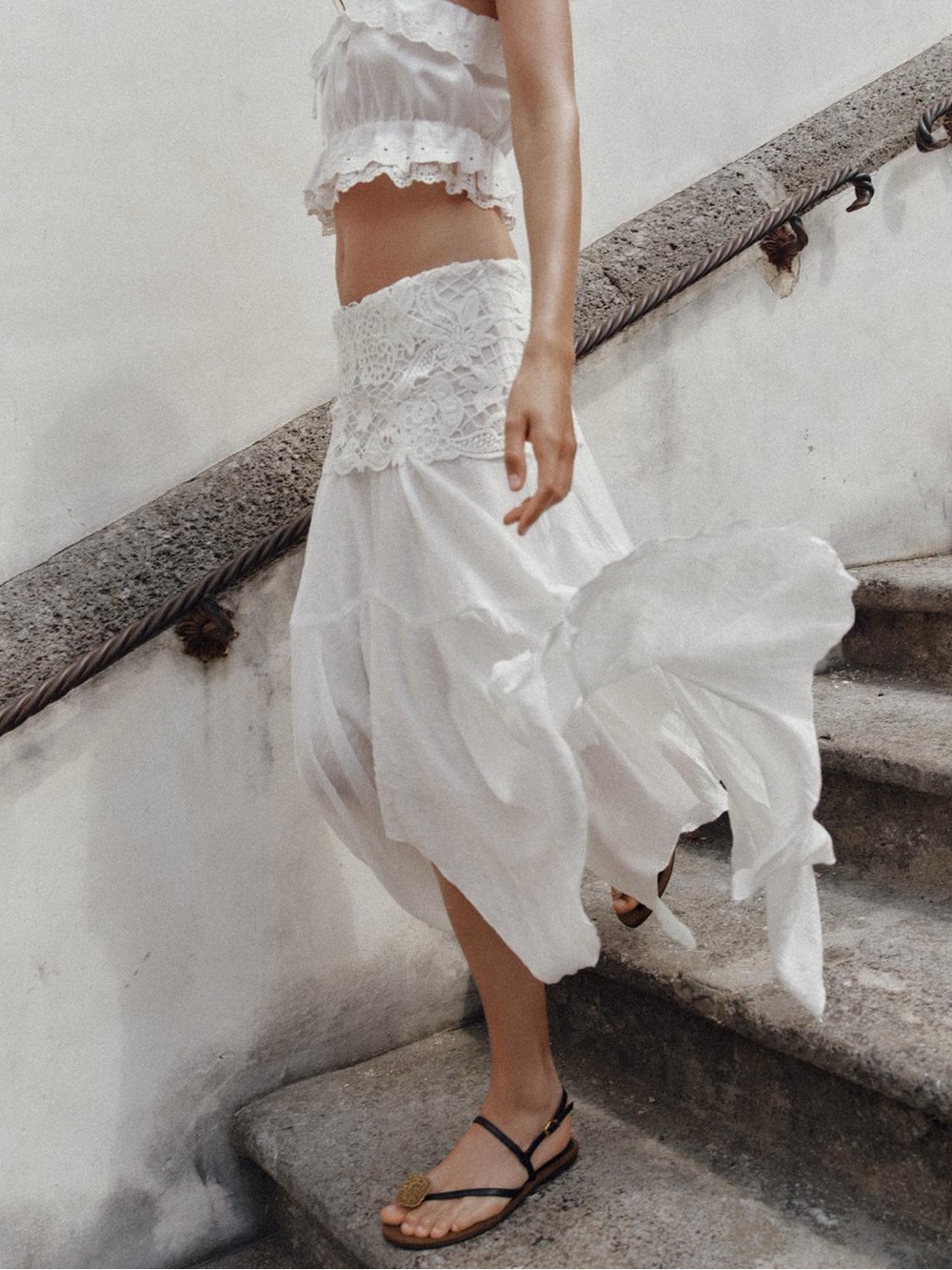 ASYMMETRIC EMBROIDERED MIDI SKIRT 5070/145/250